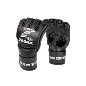 ZEBRA MMA Pro fight gloves front and rear view