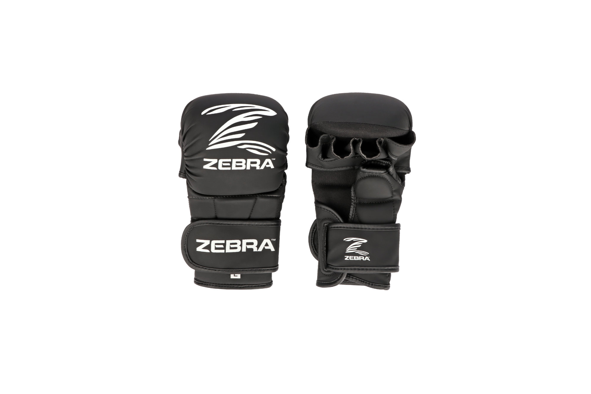 ZEBRA MMA Sparring gloves front and rear view