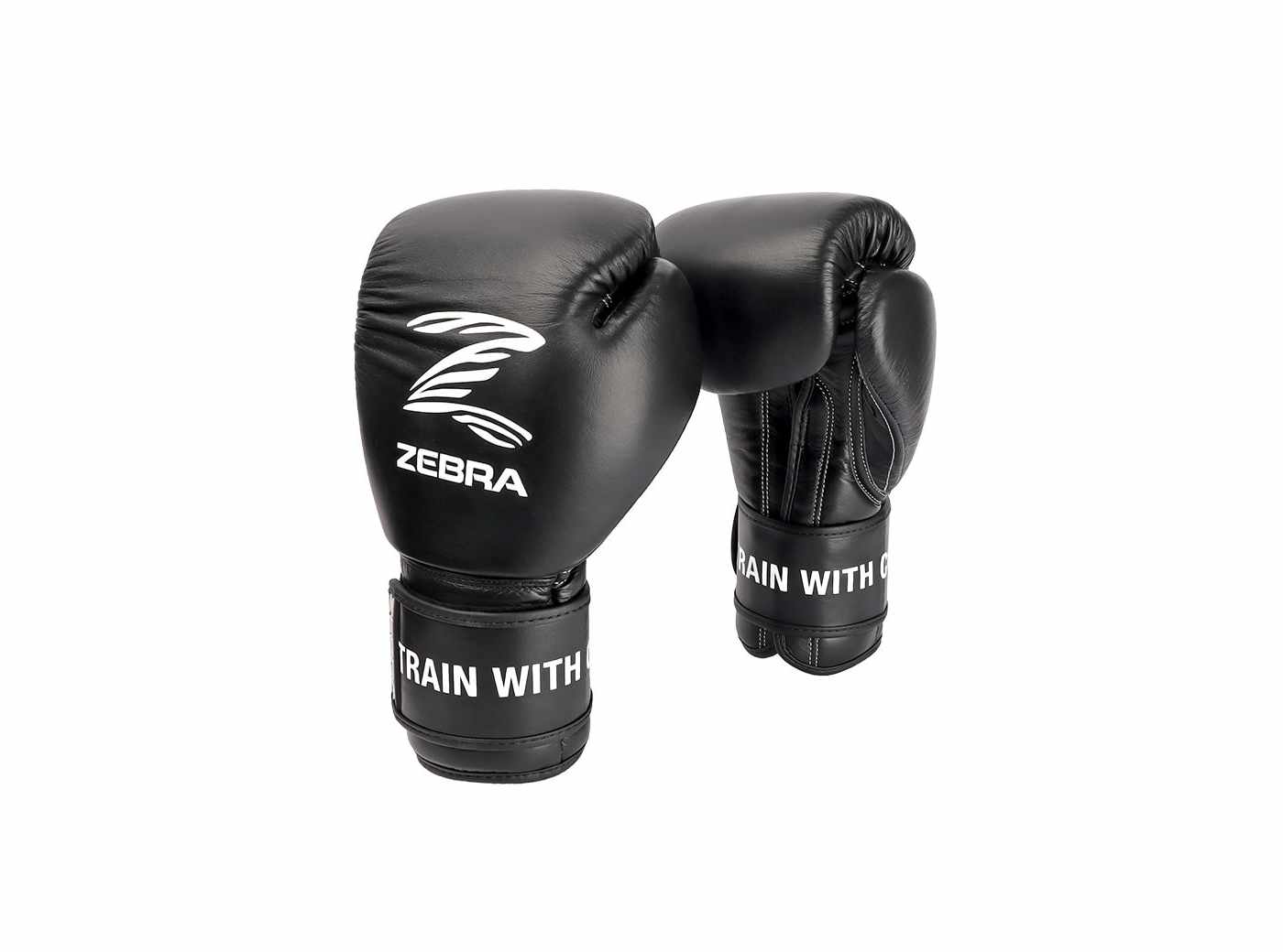ZEBRA Pro Signature Hook and Loop Training Gloves front and back view